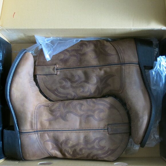 Durango Men's 12" Tan Pull On Leather Western Boots - Size 11D US New - Picture 2 of 8
